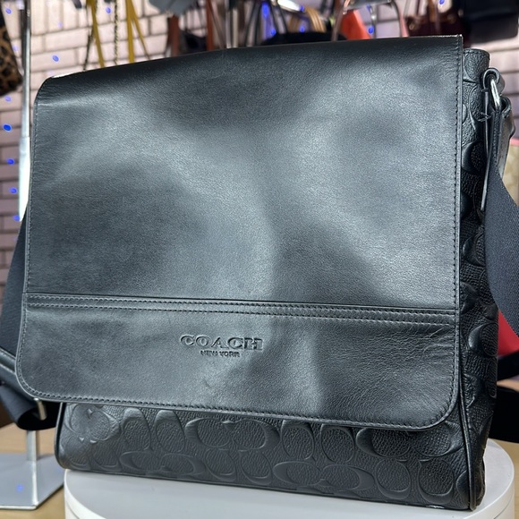 💥COACH - Houston Map Bag In Signature Leather - S0647 - Picture 5 of 14